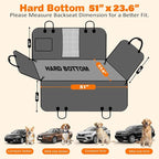 Hard Bottom Dog Car Seat Cover for Pets 100% Waterproof Seat Cover Hammock 600D Heavy Duty Scratch Proof Nonslip Durable Soft Back Seat Covers for Cars Trucks and SUVs
