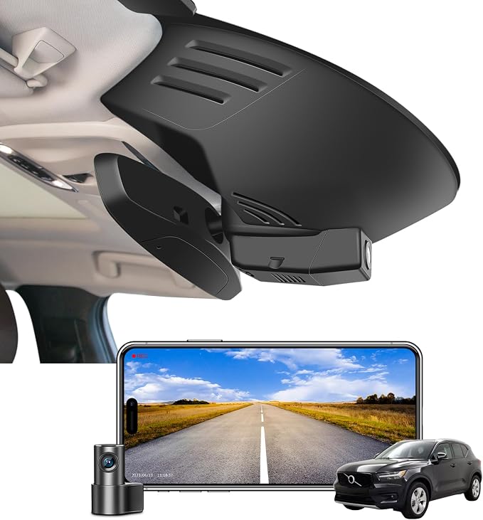 Front 4K & Rear 1080P Dash Cam Custom for Volvo XC40 2019-2022 (Model A) | T4 T5 etc, UHD 2160P Video,WiFi & App,Integrated OEM Look,Easy to Install,G-Sensor,128GB Card
