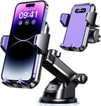 【85+LBS Strongest Suction & Military-Grade Ultimate Car Phone Mount【Patent & Safety Certs】 Cell Holder Truck for Dash Windshield Vent for iPhone 17 Pro Max Automobile Accessory Kits,Purple