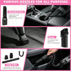 21PCS Car Detailing Kit Interior Cleaner - with Handheld Car Vacuum, Windshield Cleaning Tool, Detailing Brushes, Car Cleaning Supplies Kit for Women Men (Pink)