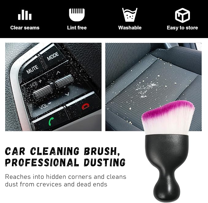 2 PCS Car Detailing Brush, Curved Soft Bristles Auto Removal Dust Collectors, Universal Vehicle Dashboard, Air Conditioner Vents etc Interior Cleaning Tool Accessories (White/Red)