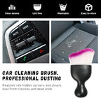 2 PCS Car Detailing Brush, Curved Soft Bristles Auto Removal Dust Collectors, Universal Vehicle Dashboard, Air Conditioner Vents etc Interior Cleaning Tool Accessories (White/Red)