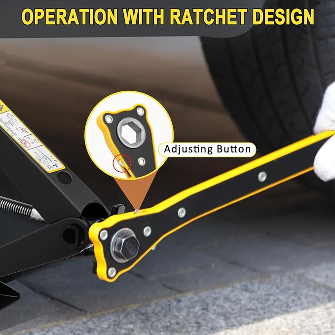 3-Ton Scissor Jack Kit for Chevrolet C5 C6 C7 C8 GS Z with Rubber Jack Pad, Car Spare Tire Repair Tools for Car Chevrolet, Tire Changing Tools Kit for Chevrolet with L-Wrenches（17/19/21/23mm）