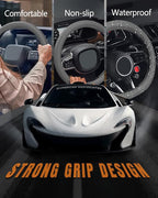 Car Steering Wheel Cover, Thin Anti-Skid Silicone Steering Wheel Cover for Men & Women, Universal Automotive Interior Accessories for Most Cars (Grey)