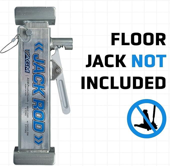 AGM Jack Rod, 2 Ton Locking Support Bar for Floor Jacks, Jack NOT Included, 10" Travel, 3 lb, Compact Jack Stand Alternative for Cars, SUVs, EVs, Safer, Smarter Vehicle Support