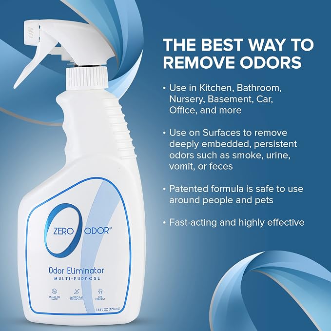 Multi-Purpose Odor Eliminator - Air & Surface Odor – Patented Technology for Bathroom, Kitchen, Fabric, Closet- Smell Great Again, 16oz