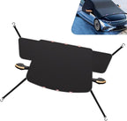 Car Windshield Snow Cover, Thickened Reflective Car Front Window Sun Protection, Secure Adsorption All-Season Windshield Snow Ice Cover with Side Window, Universal for Most Cars (Black)