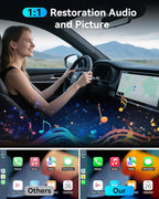 Wireless Carplay Adapter for iPhone Newly Upgraded, Ultra-Mini USB Design Wired to Wireless for Apple Car Play, Stable Low-Lag GPS Plug & Play for iOS 10+ & Cars from 2016+ (Starry Sky)