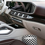 Car Trash Bag Chessboard Hanging Back of Seat Car Portable Trash Bag Chessboard Waterproof One-Handed Portable Strap Drawstring Garbage Bags with 2 Pieces Car Coasters
