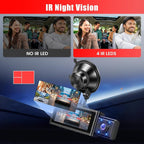 2.5K 3 Channel Dash Cam 360° View,3.16'' DashCam Front and Rear Inside Camera for Cars,WiFi & APP/GPS/Night Vision/Loop Recording/G-Sensor/24H Parking Mode/Suction Cup,Included 64G Card