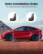 2026 Tesla Model X Accessories - Mud Flaps [Protect Paint, No Drilling Required] All-Weather Splash Guard Body Kits for Model X 2022-2026, Black (Set of 4)