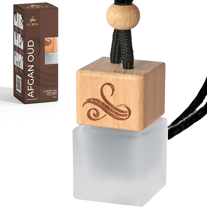 Afgan Oud Car Air Freshener for Men with Vent Clip | Car Scents Air Freshener with Sauvage Fragrance | Strong Car Perfume Air Freshener | Odor Eliminating Car Air Fresheners by, 8ml, Brown