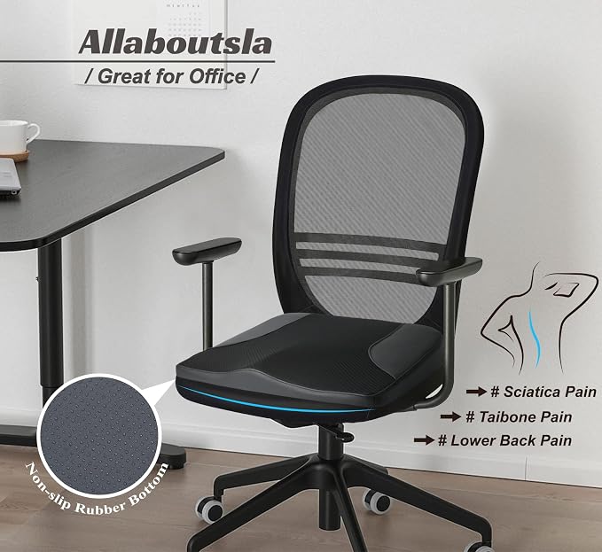 Car Seat Cushion, Car Seat Cushions for Long Driving | Comfortable Memory Foam Driver Seat Cushion, Automotive Seat Cushions, Butt Pillow for Car,Truck, Office Chair, Black