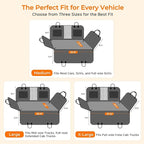 2026 Upgraded Back Seat Extender for Extended Cab Trucks - Large Hard Bottom Dog Truck Car Seat Cover Holds 550lbs, Waterproof Dog Hammock Pet Bed with High-Density Foam Non-Slip Protector