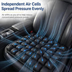 Car Seat Cushion for Long Drives, Seat Cushion for Car, Inflatable Car Seat Cushions for Driving, Adjustable Truck Driver Seat Pad for Auto, SUV, Office Chair, Built-in Pump, Black