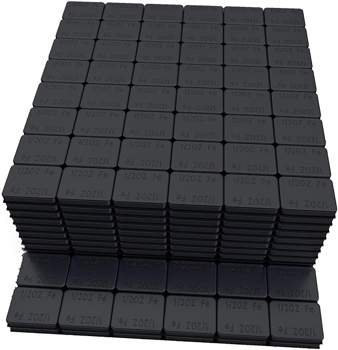 1/2oz Adhesive Stick on Wheel Weights Black 0.5oz, 252oz/Box | 504PCS, 252oz/Box, Low Profile Easy to Peel, For Cars, Trucks, SUVs, Motorcycles, RC Cars, OEM Quality