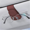 Sunglasses Holder for Car Sun Visor, Vehicle Magnetic Leather Eyeglass Hanger, Sun Glasses Mount Clip on Visors, Ticket Card Cash Organizer, Auto Interior Accessories (Wine Red, 1 PCS)