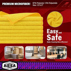 AIDEA Microfiber Cleaning Cloth, 20PK, Microfiber Towels for Cars, Premium All Purpose Car Cloths, Dusting Cloth Cleaning Rags, Absorbent Towels for SUVs, House, Kitchen, Window, 12"×12", Yellow
