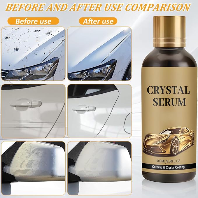 2Pcs PTZ Crystal Serum for Cars,PTZ Advanced Graphene Ceramic Coating for Cars,9H Graphene Coating for Auto Car Detailing,Quick Effect Car Coating Spray,Nano Coat Restore for Paint,Glass & Wheel