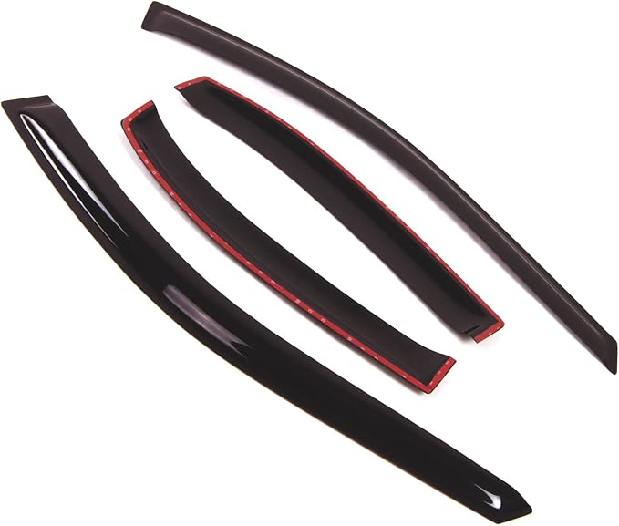 Outside Mount Window Vent Visors Rain Guards Compatible with Mercury Tracer Sedan 1997-2000 | Side Window Wind Deflectors Rain Shields | Smoke Tinted, 4 Pcs Set, DGWV-150-2