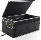 Car Trunk Organizer - 65L Collapsible Trunk Organizer with Lid, Sturdy Car Storage for SUV Auto Truck Van with Adjustable Straps and Non Slip Bottom
