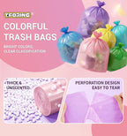Mini Trash Bags 1.6 Gallon Unscented, 0.82 Mil, Colored,300 Count | 6 Liter Garbage Bag, Plastic Wastebasket Liners, Leakproof, Tear Resistant,for Under-sink Bins, Bedside Cans, Bathroom Bulk