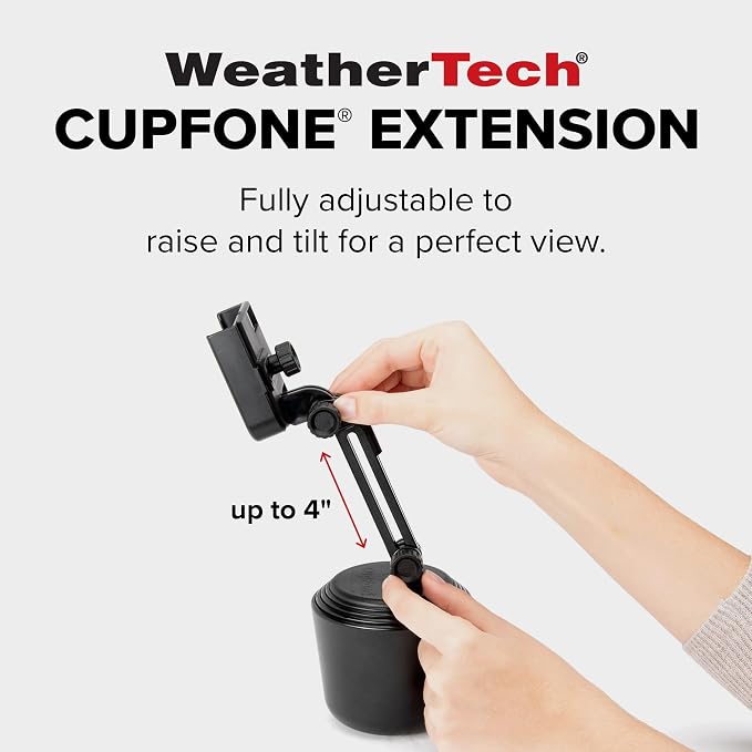 CupFone with Extension – Adjustable, Universal Cup Holder Cell Phone Mount Car & Truck Accessory – Best Design for iPhone & Smartphone Charging – Violet Metal Knobs