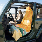 Car Seat Towel Cover – Microfiber Hooded Seat Cover – 30” x 60” Moisture-Wicking Running Seat Protector for Runners – Coastal Vibes