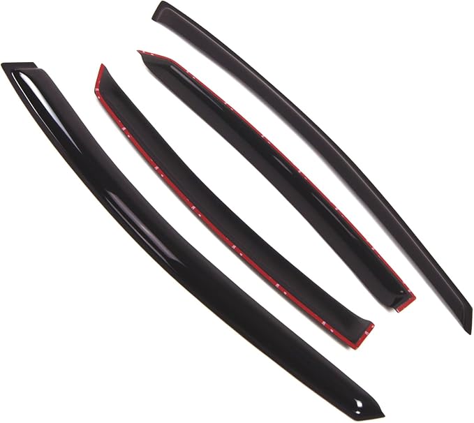 WD2-260 Dark Smoke 4 Pcs Set Window Visor (Outside Mount) Deflector Rain Guard Compatible with 2011-2014 Hyundai Sonata