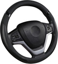 Car Steering Wheel Cover for Men Women Universal Leather Steering Covers for Car SUV (Full-Black)