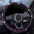 Bling Rhinestone Steering Wheel Cover with Crystal Diamond for Women, Sparkling Car Wheel Protector Universal Fit 15 Inch (Black with Purple Diamond, Standard Size(14"" 1/2-15"" 1/4))