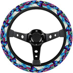 Blue Butterfly Steering Wheel Cover, Non Slip Polyester Car Wheel Protector for Car SUV Truck, Universal 15 Inch