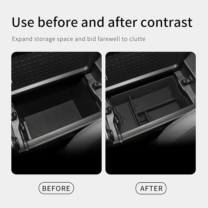 Center Console Organizer for Toyota RAV4 2026 Central Control Armrest Storage Box Insert Tray ABS Interior Auto Accessories Black