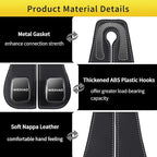 Wide Purse Hook for Car, Twin Hook Leather Car Headrest Hangers, Car Seat Back Storage Hook, Headrest Hooks Purse Bag Holder for Car Universal Fit Sedan Trucks SUVs Most Vehicles (Black-4PCS)