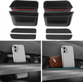 4PCS Door Side Storage Box for Ford Fusion 2013 2014 2015 2016 2017 2018 2019 2020 Front and Rear Accessories Phone Holder Door Grab Handle Pocket Storage Organizer ABS Plastic, Black Mat
