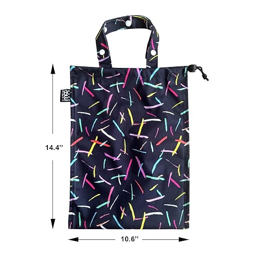 Cute Hanging Car Trash Garbage Bag 100% Leakproof Waterproof Multipurpose for Car Back Front Seat Console with Hanging Strap (Colorful Lines)