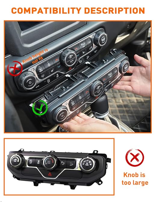 Climate Control Panel Knob Trim Kit & Light Control Switch Cover, Air Conditioner Knob Aluminum Alloy Ring for 2018-2024 Jeep Wrangler JL JLU & Gladiator JT, Interior Accessories, Green