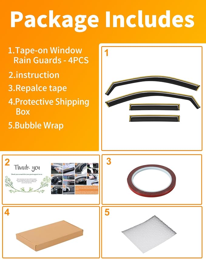 in-Channel Window Rain Guard for Chevy Trax 2024 2025 2026 Rain Guards Side Window Visors Low Profile Vent Visor Extra Durable Window Deflectors Vent Shades
