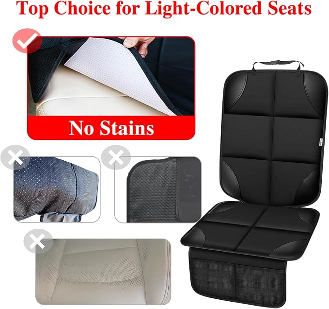 Kick Mats Back Seat Protector, Waterproof Oxford Seat Back Protector, Car Seat Back Protector for Kids, Back of Seat Protector for Kids Feet Car Seat (Black D -2 Set)