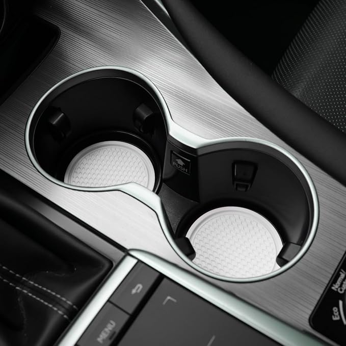 Car Cup Coaster, 4PCS Universal Non-Slip Cup Holders Embedded in Ornaments Coaster, Car Interior Accessories, White