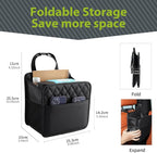 2Pack Car Seat Back Organizer, Waterproof Car Backseat Organizer with Cup Holders Large Capacity Hanging Car Storage Bag for Phones Documents Cups Bottle Travel Compatible with Most Vehicles