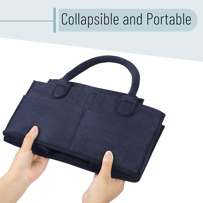 Mr. Pen- Baby Diaper Caddy Organizer, Navy Blue | Nursery Storage Bin and Car Organizer for Diapers and Baby Wipes