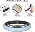 Universal 15 Inch Steering Wheel Cover, Cute Daisy Floral Neoprene Anti-Slip Wheel Protector, Durable & Breathable Car Accessory, Heat & Cold Protection for Most Sedans, SUVs, and Trucks