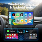 10.1 inch Single Din Car Stereo, Rotatable Touch Screen Radio with Wireless Apple CarPlay & Android Auto, Backup Camera, Mirror Link, SWC, GPS, Voice Control, Bluetooth, WiFi