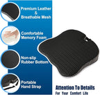 Car Seat Cushion for Driving,Premium Memory Foam Car Cushion for Better Visibility, Non-Slip Hip & Lower Back Tailbone Cushion, Car Seat Cushion Driver Booster for Short People, Truck(Black