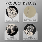 2PCS Car Hooks for Purses Bags, Cute Black Ribbon Bow Seat Back Storage Headrest Holder Hanger PU Leather Double Metal Backseat Organizer, Women Car Accessories Organization