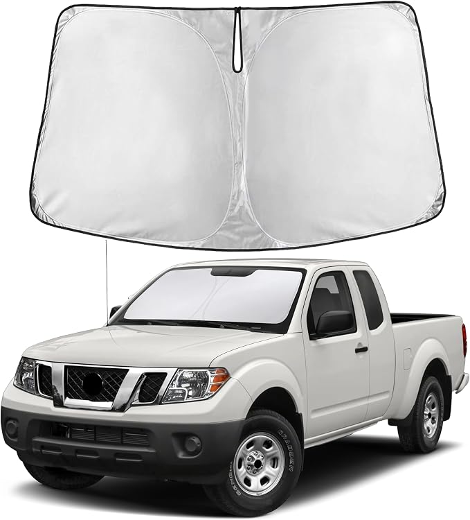 Windshield Sunshade Compatible for Nissan Frontier 2006-2019 2020 2021, Sun Visor for Front Windshield & Window Sun Shade Cover, UV Heat Blocker & Protector, Car Accessories
