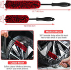 Wheel Brush, Wheel & Rim Cleaner Brush, Tire Brush, Wheel Cleaning Brush, Bendable & Durable Car Wheel Brush Set, Car Detailing Brushes, Wheel Brushes for Cleaning Wheels