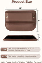 Premium Leather Car Seat Gap Filler Organizer (0.2”-1.2" Gaps), Clever Gifts for Car SUV Truck Owners (Brown, 1 Pack)