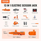 Electric Car Jack, 3 Tons /6600 lbs 12V Electric Scissor Jack with Electric Impact Wrench, Double Saddles with Remote Control, Portable Car Jack for Sedan, SUV, Truck Tire Change Replacement